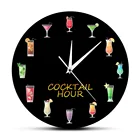 Цветные настенные часы с принтом на спиртовой основе, для коктейлей, напитков, бара, паба, вывеска, подвесные настенные часы для кухни, клуба, украшение для дома