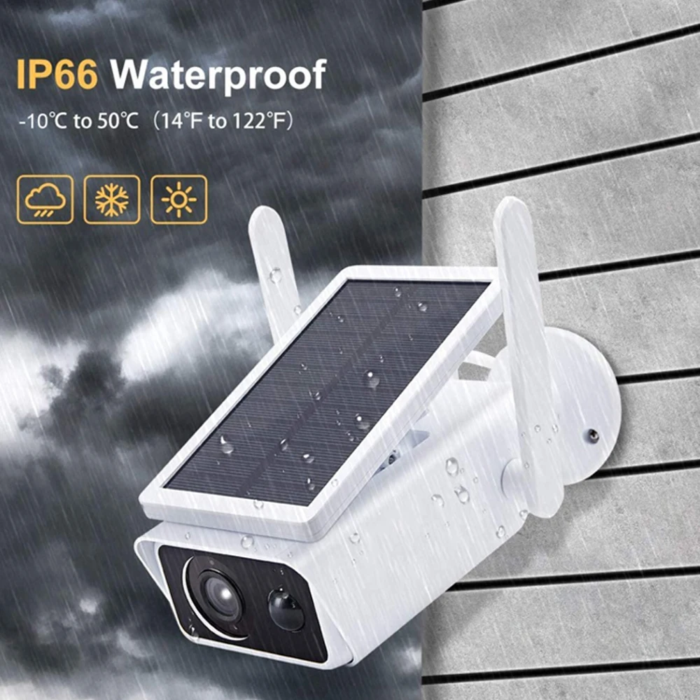

Solar Camera WiFi Camera Surveillance Security Camera Weatherproof PIR Security Monitor Rechargeable Battery Powered camera wifi