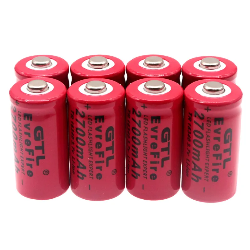 3,7 V 2700mAh литий-ионный 16340 аккумулятор CR123A аккумуляторные батареи 3,7 V CR123 для лазерной ручки светодиодный фонарик