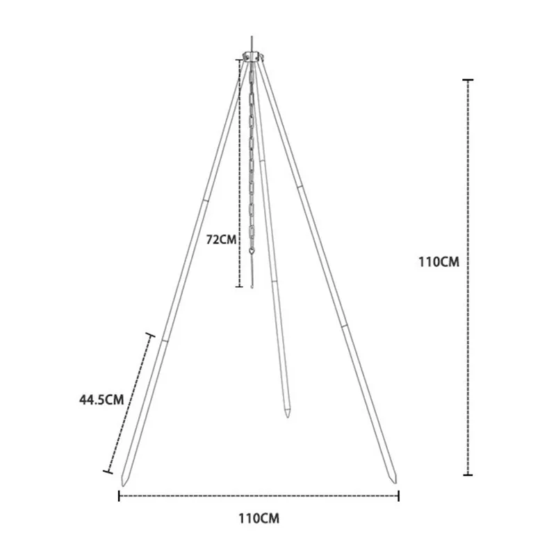 

Outdoor Cooking Tripod Protable Folding Aluminum Alloy Bold Stable Adjustable Camping Hiking Picnic Fire Pit Pot Stand Hanger