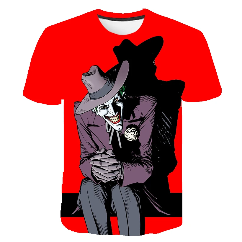 Мужская и женская футболка с 3D принтом летняя в виде лица Джокера модная ужаса