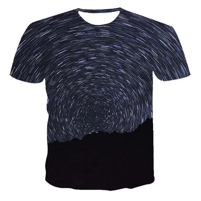 

New T -Shirt Men 'S High-Quality Men'S And Women'S T-Shirt Night Starry Sky Short Sleeve 3d Printing Pattern Youth Men'S T-Shirt