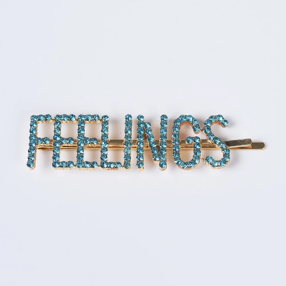 Luxuy Crystal Letter FEELINGS Hairpins Women Girls Lovely Barrettes Headwear Hairclips Faux Pearl Rhinestone Alphabet Hair Clip | Украшения