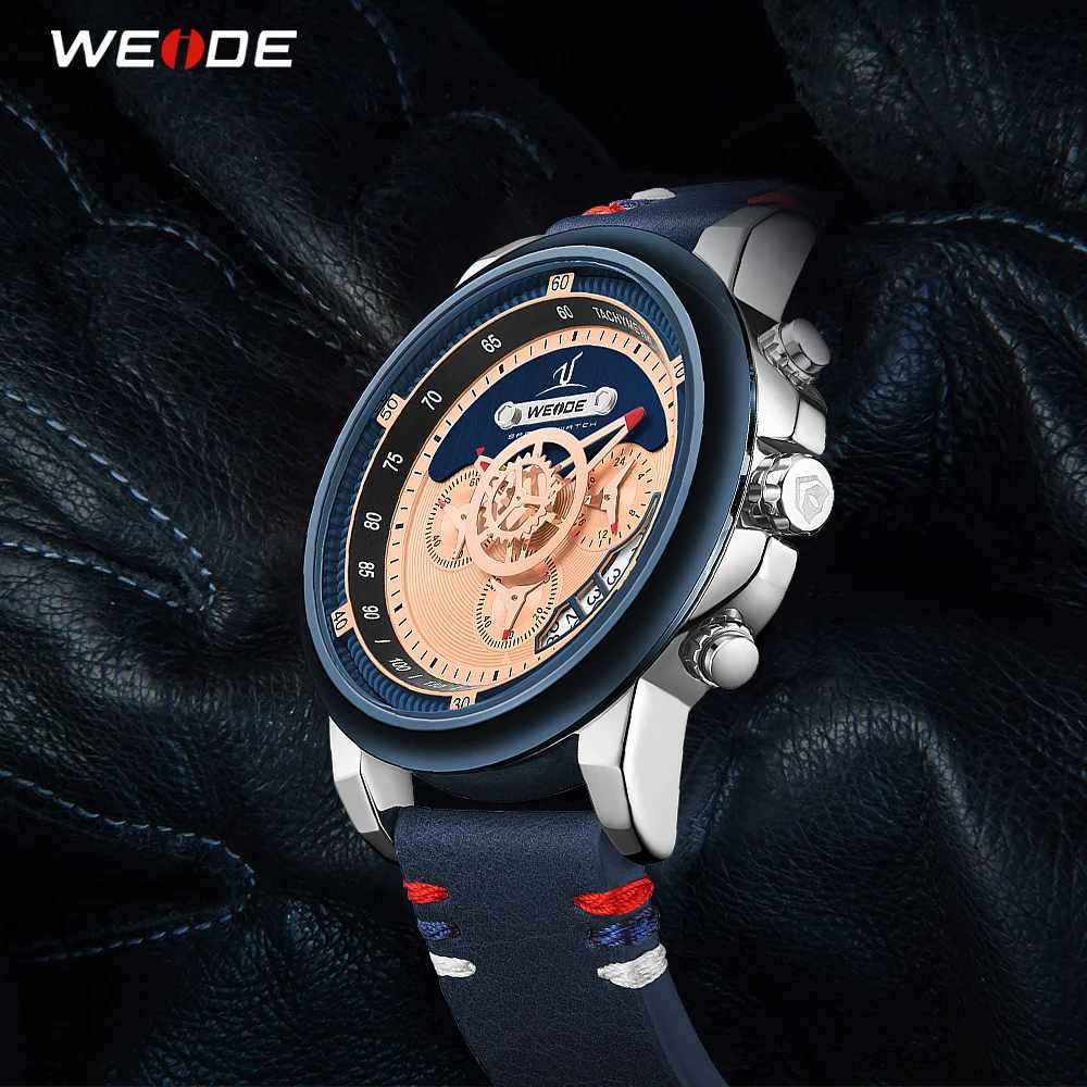 WEIDE Роскошные мужские часы европейские кожаные мужские часы высококачественные водонепроницаемые мужские часы Relogio Masculino спортивные цифровые часы с цифрами и датой