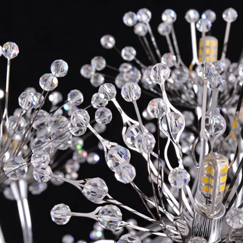 

Modern LED Crystal Ceiling Lamp Living Room Dining Room Bedroom Light Creative Cafe Club KTV Dandelion Light Free Shipping Metal