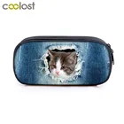 Чехол для карандашей с милым щенкомкотенком, школьный чехол для детей, пенал для кошексобак, Детские стационарные сумки, школьные принадлежности