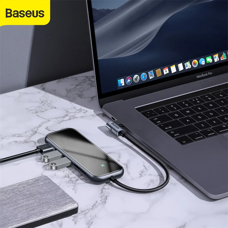 Baseus Мульти USB C 3 0 концентратор с портами Usb TF + SD карта Тип к HD4K для Macbook Pro 5 мм аудио