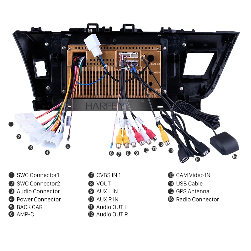 Harfey Android 10 0 API 29 радио GPS Navi 1 &quotдля 2014 Toyota Corolla RHD Bluetooth Поддержка SWC сенсорный экран