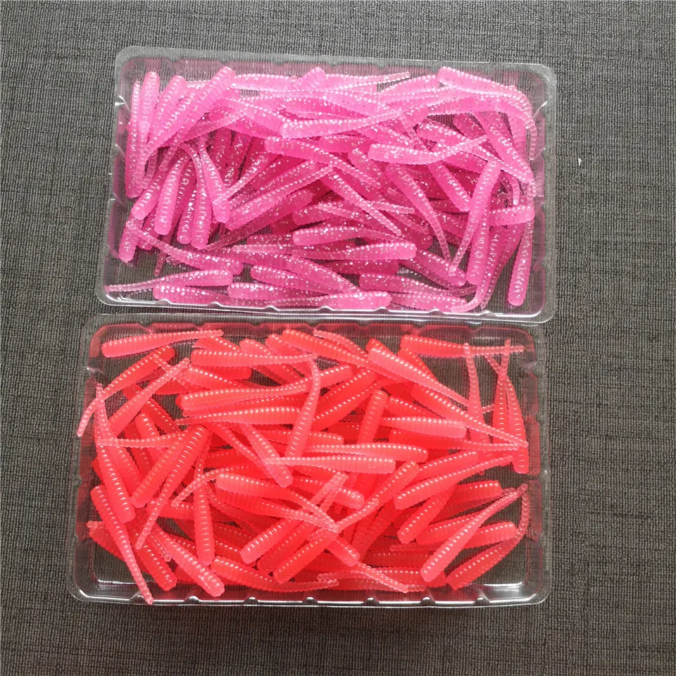 

Swolfy 200pcs Fishing Lure Rock Fish Soft Bait 35mm 0.3g Silicone Bass Rockfish Swimbait Jig Lure Plastic Baits Worm