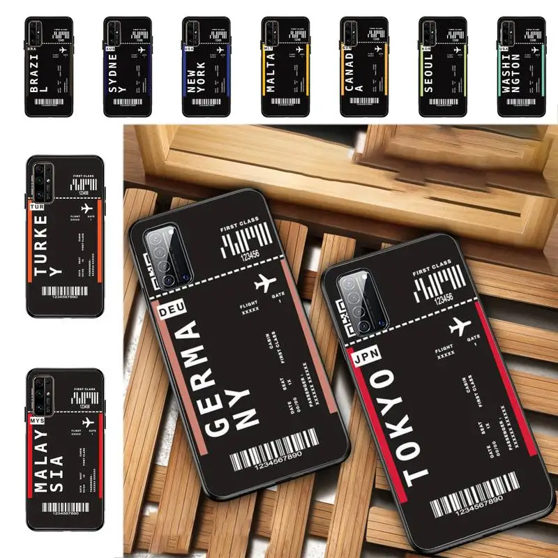 

Yinuoda PLANE TICKET Phone Case for Huawei Honor 8 9 10 5A 30 20 pro lite 8X 8C