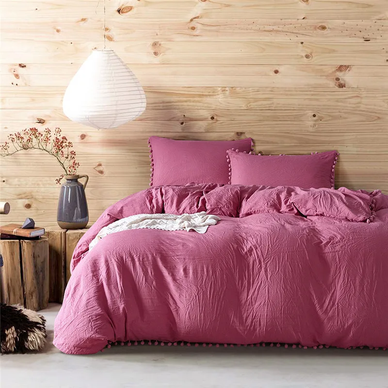 Скандинавский Королевский размер розовый постельный комплект с наволочкой