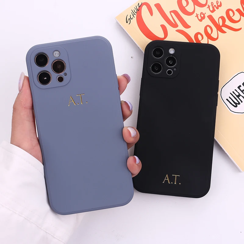 Custom Name DIY Candy Color Liquid Silicone Phone Case For iPhone 14 14ProMax 14Plus 13Promax 13 Luxury Soft Personalize Cover