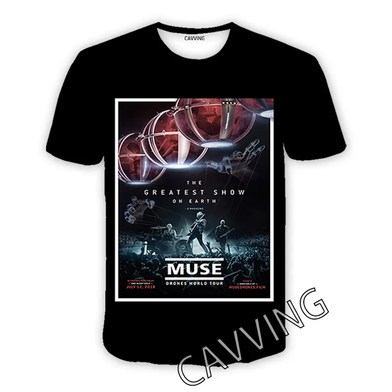 Новые модные женские/мужские повседневные футболки с 3D принтом MUSE Rock в стиле