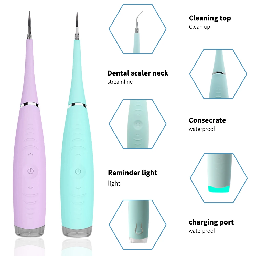 

Electric Ultrasonic Sonic Dental Scaler Tooth Calculus Plaque Remover Tool Kit Portable Stains Tartar Clean Tool Whiten Teeth
