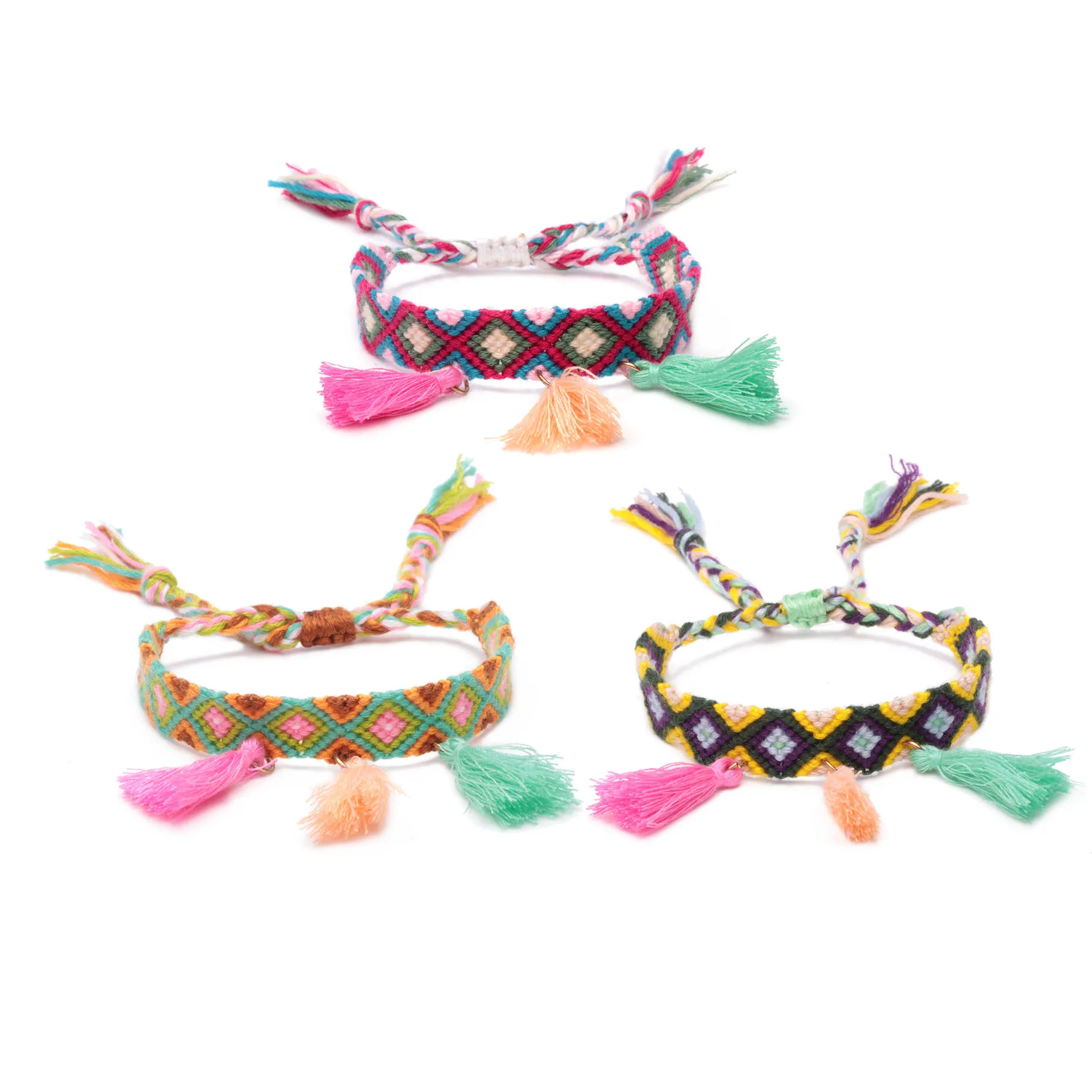 Большой призматический дизайн с кисточками в стиле бохо женский и мужской