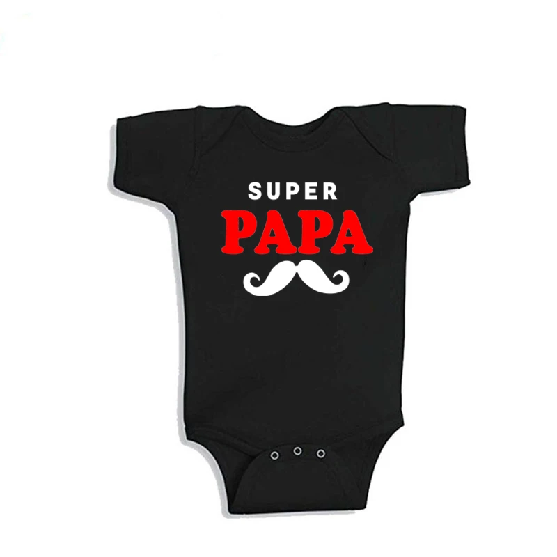 Комбинезоны для новорожденных хлопковые комбинезоны с принтом Super Papa Mama