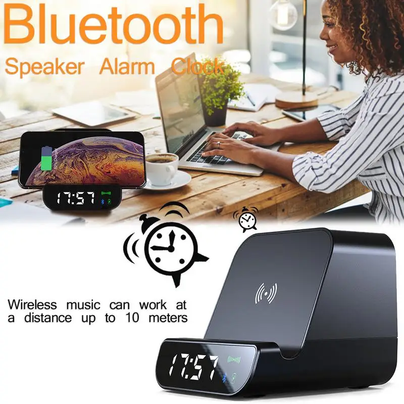 Беспроводное зарядное устройство QI для настольного телефона портативное Bluetooth