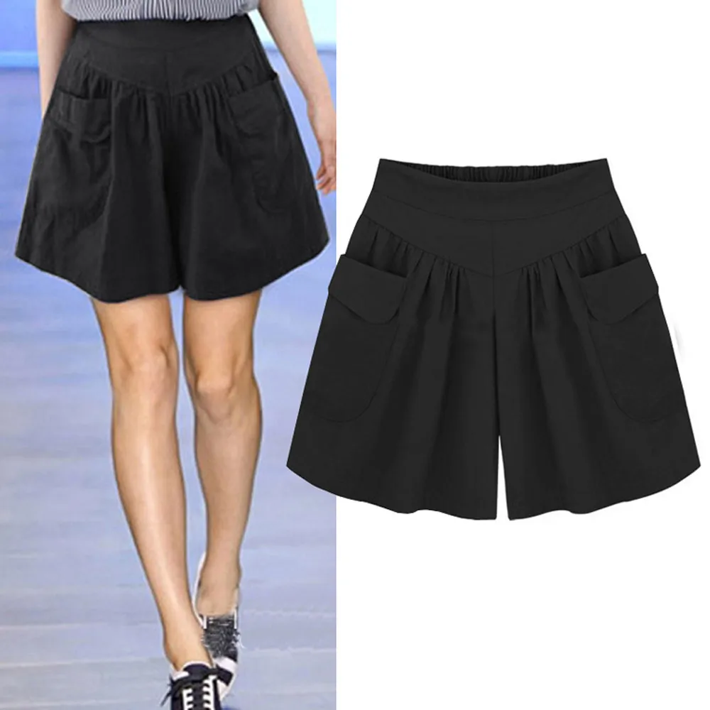 

Women Short Pants Plus Size Solid Loose Hot Pants Summer Casual Shorts Ladies 2020 New ШоѬ енские Short Femme Pantaloncini