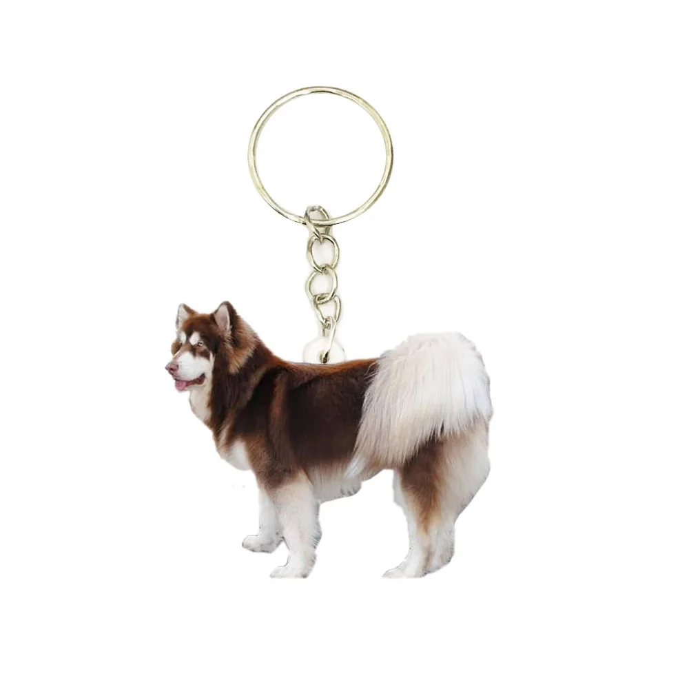 

Pet Dogs Flat NOT 3D Small Keychain Alaskan Malamute Dog Animal Lucky Men Cute Charms Bag Drop Charms Gift Women Chain Miss Pets