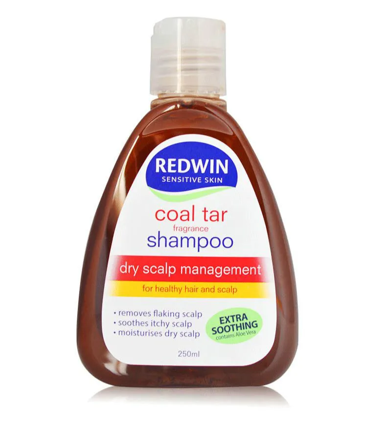 2 шт./партия, шампунь Redwin Coal Tar 250 мл, сбалансированная формула PH для успокаивания кожи головы, поддержания здоровых шелковистых чистых волос, кожи головы