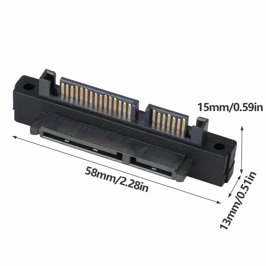 

90 Degree Angled SATA 22 (7+15) Pin Male to Female Extension Computer Adapter Convertor Cable Adapter Stock