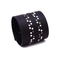 totabc luxury punk leather bracelets handmade rivet bracelets for women charging cable leather bracelet jewelry