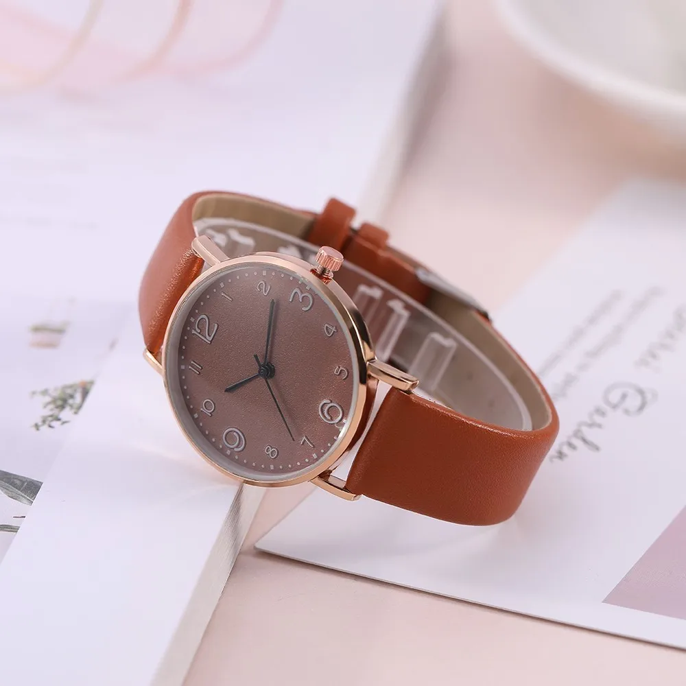 

Top Fashion Style Luxury Women Leather Band Analog Quartz Wrist Watch Golden Ladies Watch Women Dress Reloj Mujer Black Clock