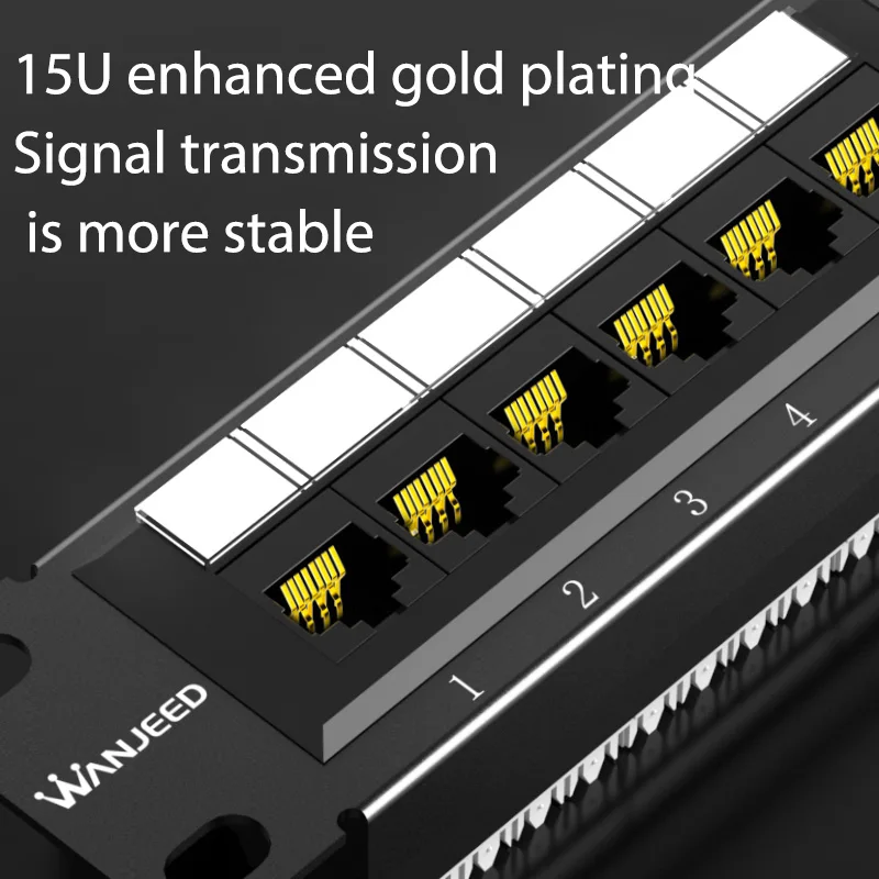 WANJEED CAT6 Patch Panel 24Port RJ45 1U 19inch in standard Cabinet with cable management and Protector Cap | Компьютеры и офис