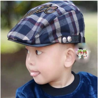 british checkered childrens caps european and american retro british college style 1 3 years old beret hat new style hot sale