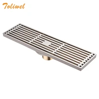 quality brass 8 x 30cm brushed nickel antique bathroom linear shower floor drain chrome wire strainer waste drainer wholesale