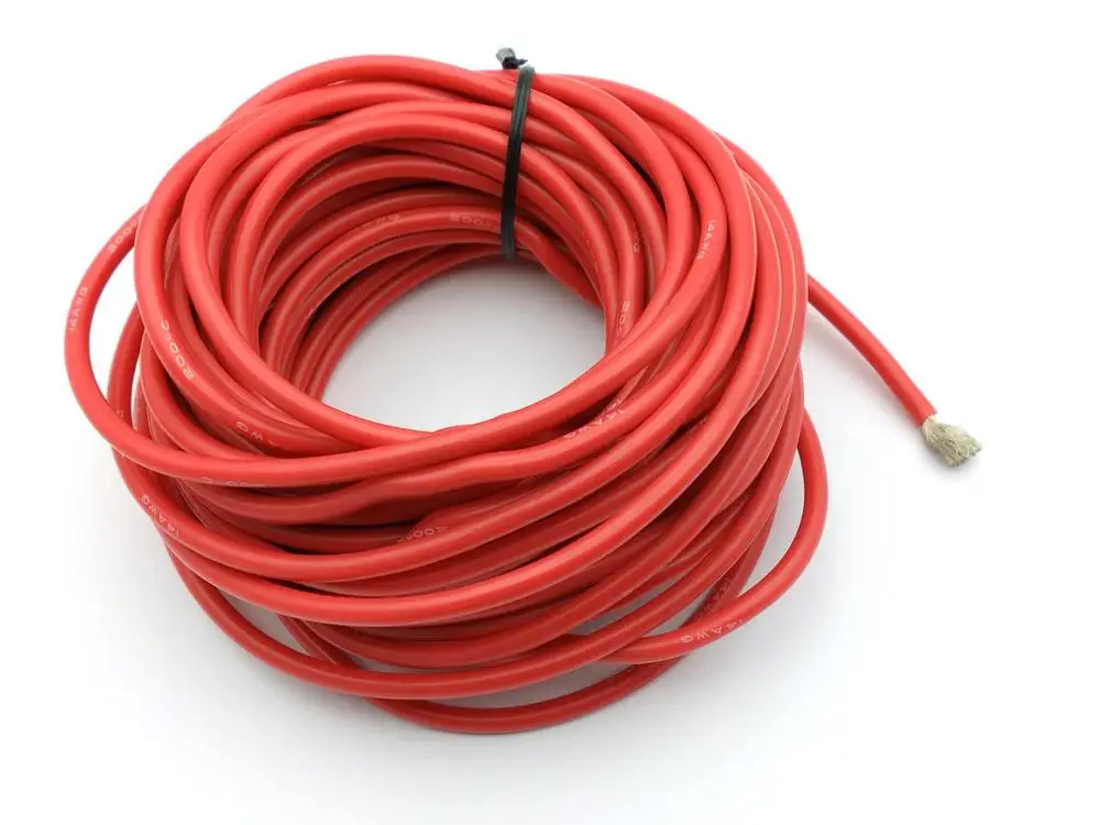 3000 В 14AWG Красный силиконовый провод гибкий многожильный медный