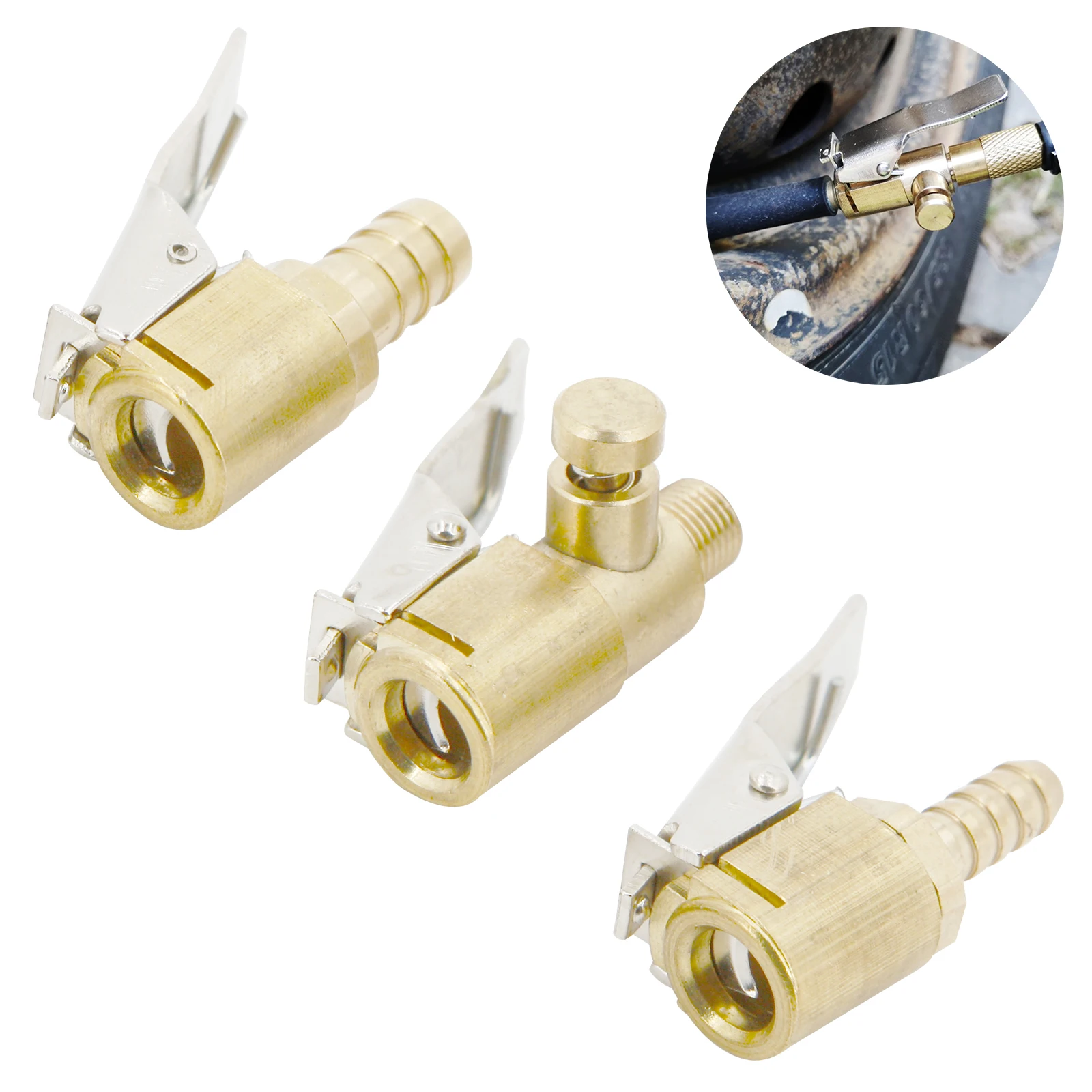 

New Style Portable Inflatable Pump for Car Tire Air Chuck Inflator Valve Connector Adapter Wheel Auto Clip Clamp