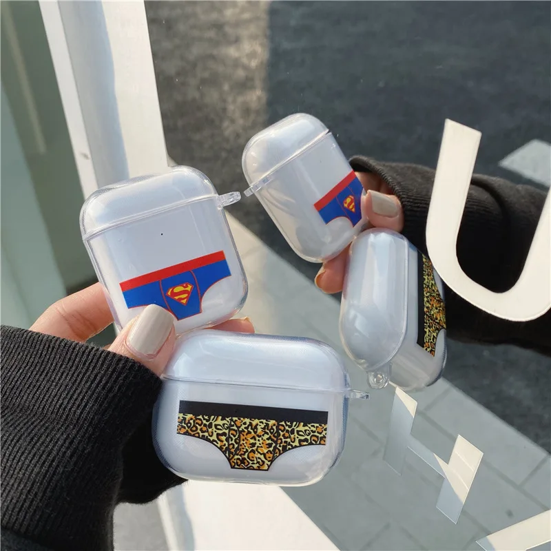 

Spoof Leopard Underwear Transparent Apple AirPods 1 / 2 / 3 Pro Case Cover IPhone Earbuds Accessories Airpod Case Air Pods Case
