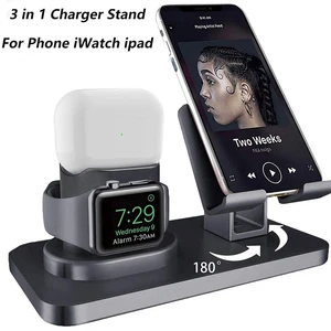 3 in 1 wireless charger holder stand for iphone 12pro max ipad iwatch desaktop phone charge stand mount fast charging support free global shipping