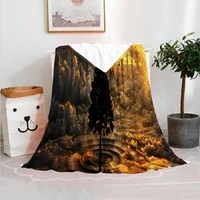 forest fleece blanket cute animal breathable super warm throw blanket for sofa outdoor bedding throws