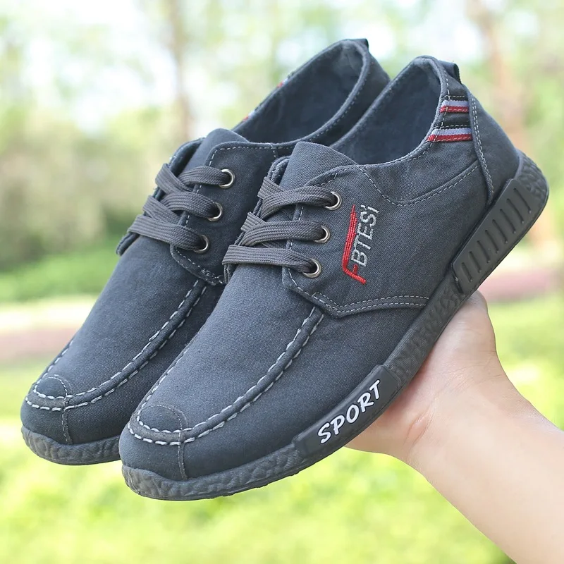 Тканевая парусиновая обувь в стиле Старый Пекин Мужская Осенняя модная для папы