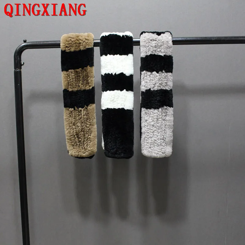 

2021 Autumn Winter New Fashion Outstreet Weave Rex Rabbit Fur Scarf Female Thick 3 Colors Women Warm Ring