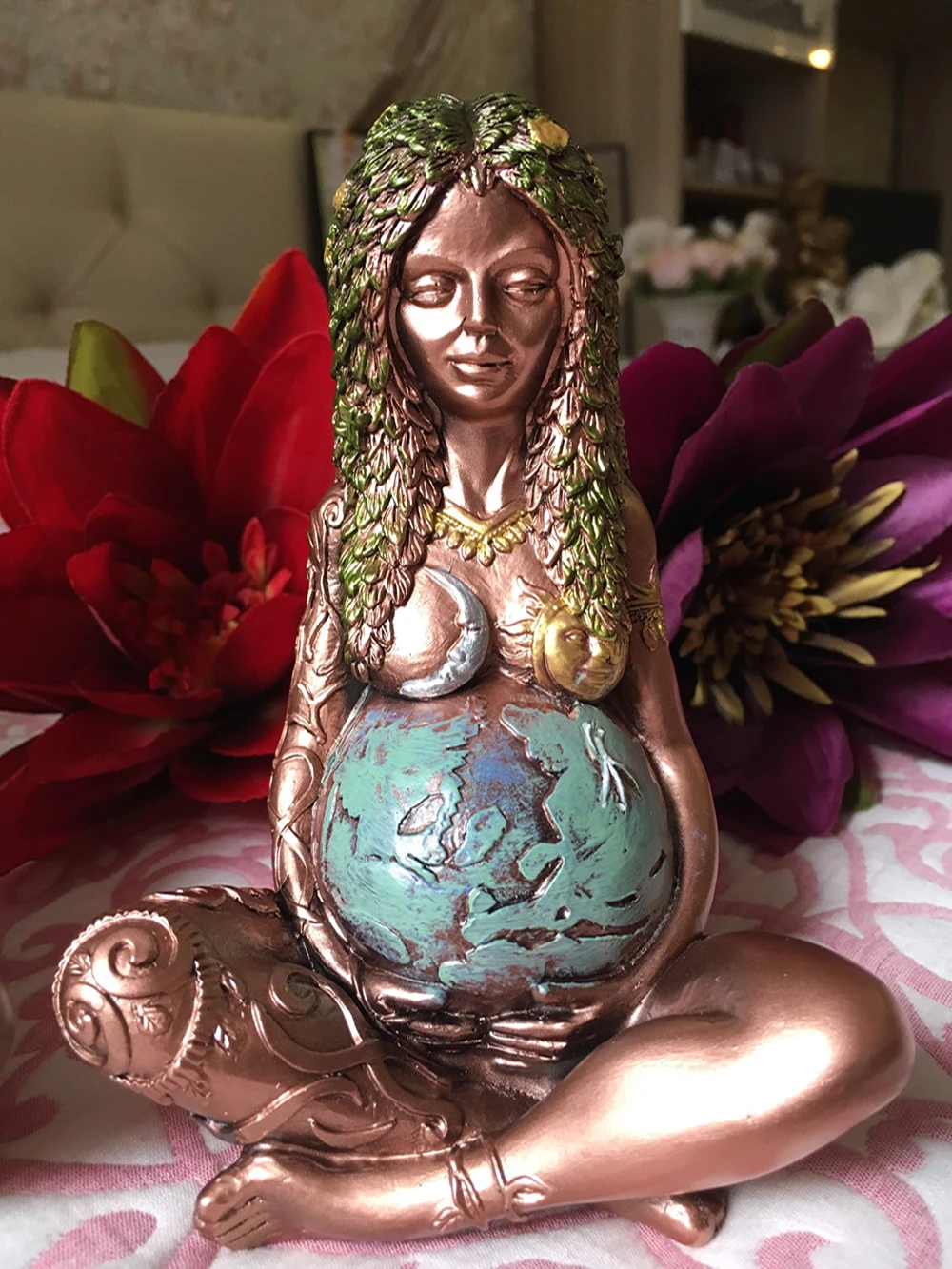Gaia мать земля статуя богиня Earth Mother Статуэтка орнамент сада на открытом воздухе