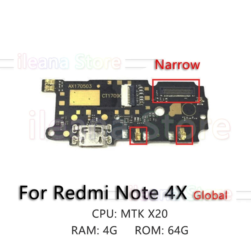 Note 4X Gloal USB Дата зарядный порт зарядное устройство док-разъем гибкий кабель для Xiaomi Redmi Note 3 3s 4 4x Pro Prime Замена - Цвет: Note 4X Gloal