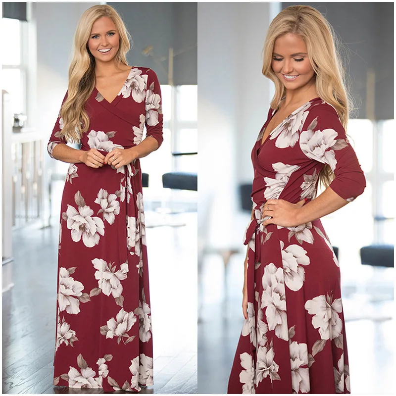 

sexy dress beach style womens floral plus size dresses long sleeve 2020 summer gothic black fashion mama elegant vintage girls