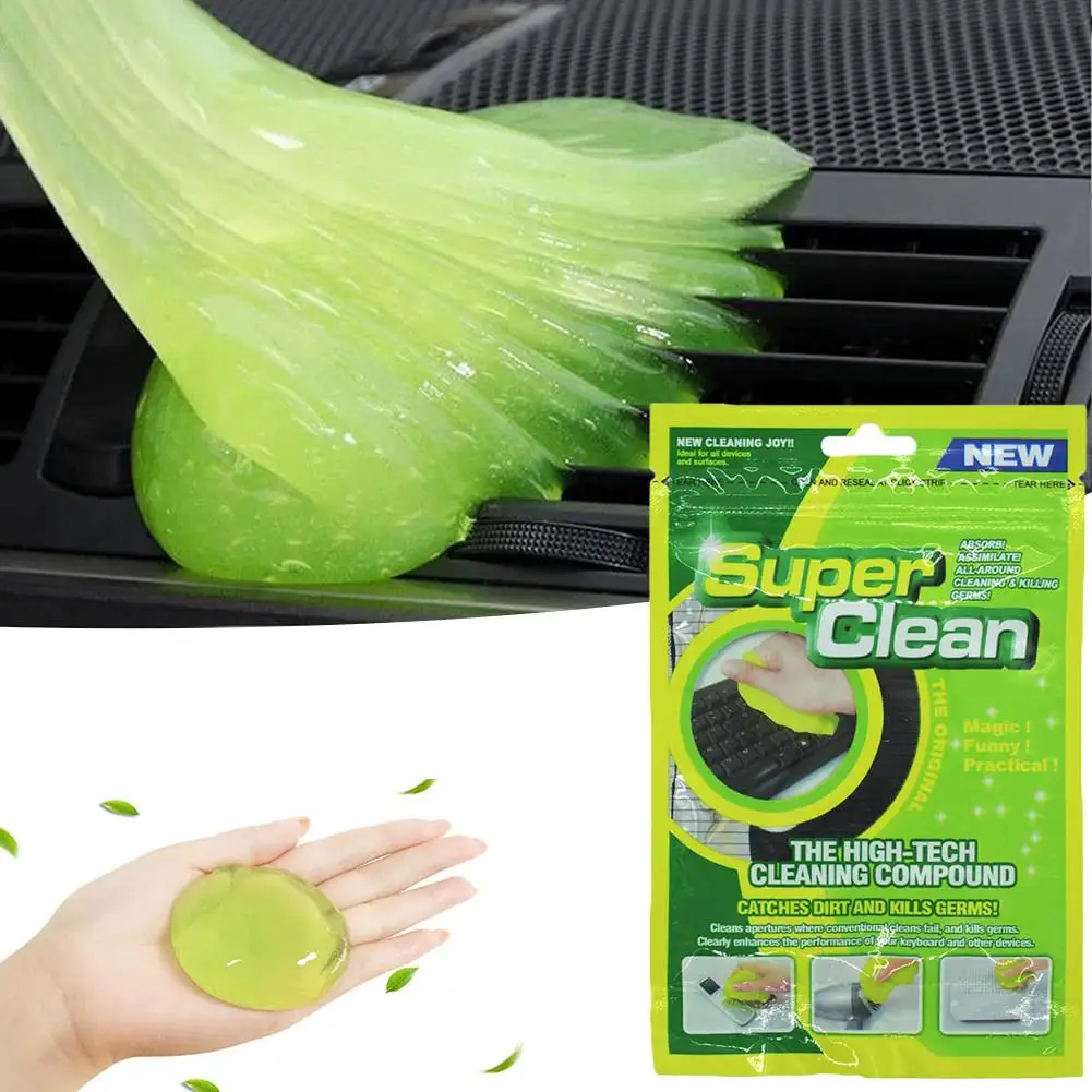 

80g Car Keyboard Cleaner Glue Gel Interior Panel Air Vent Outlet Dashboard Dust Magic Cleaning Tool Laptop Sponge Mud Remover