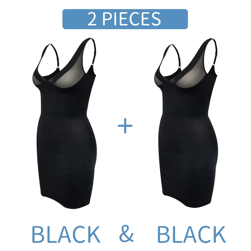 Two Pieces Black Комбинация нижнее тела формирователь, утягивающий живот Корректирующее белье корсет боди прикладом бесшовные утягивающий бельевой корсет - Цвет: Two Pieces Black