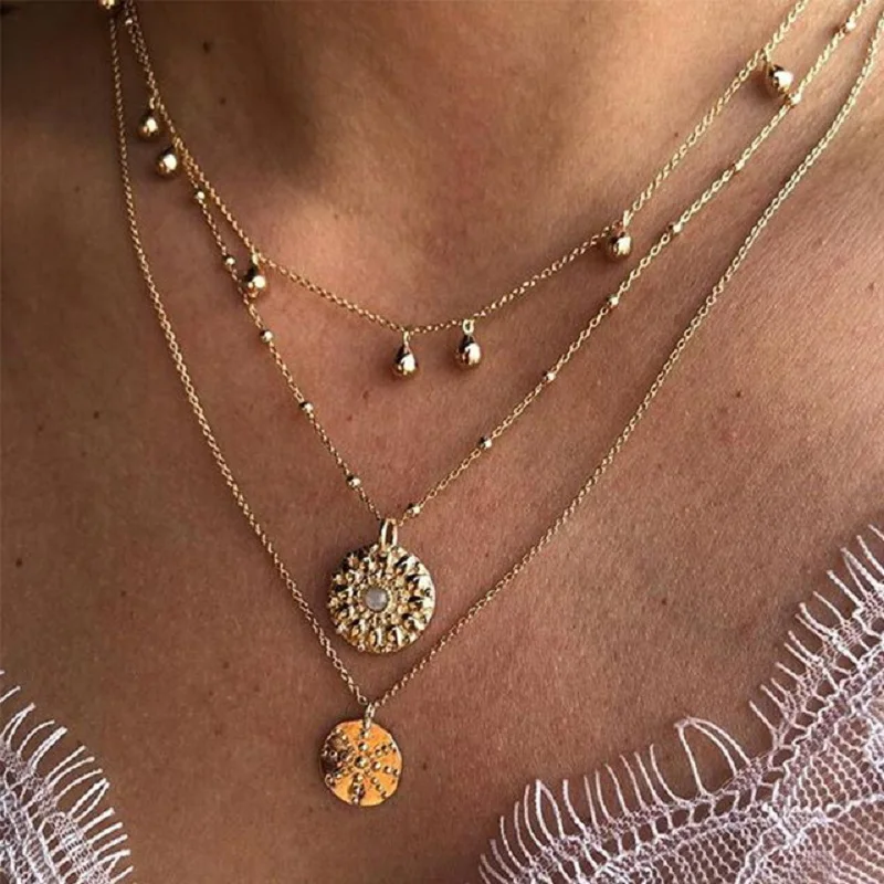 

Todorova Bohemian Multi Layered Necklace For Women Vintage Gold Color Chain Charm Pendants Necklaces New Fashion Jewelry Gift