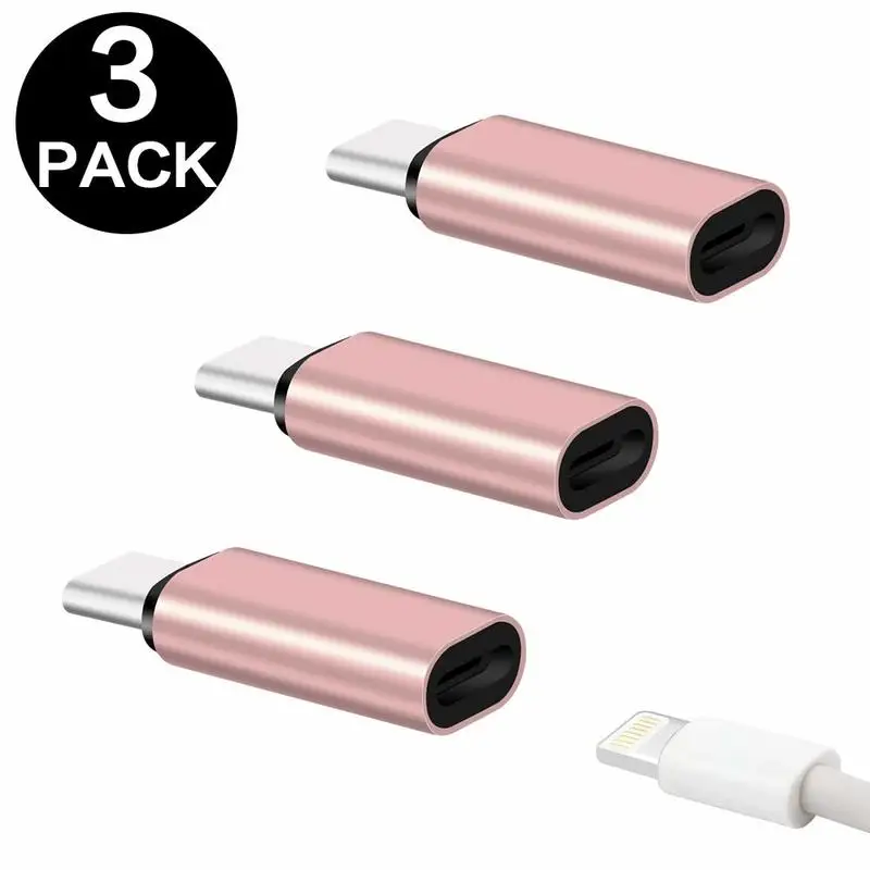 3 шт. металлический IOS Женский к USB C Мужской адаптер для Samsung S8 S9 S10 Plus Huawei P20 P30 Pro 8 Pin