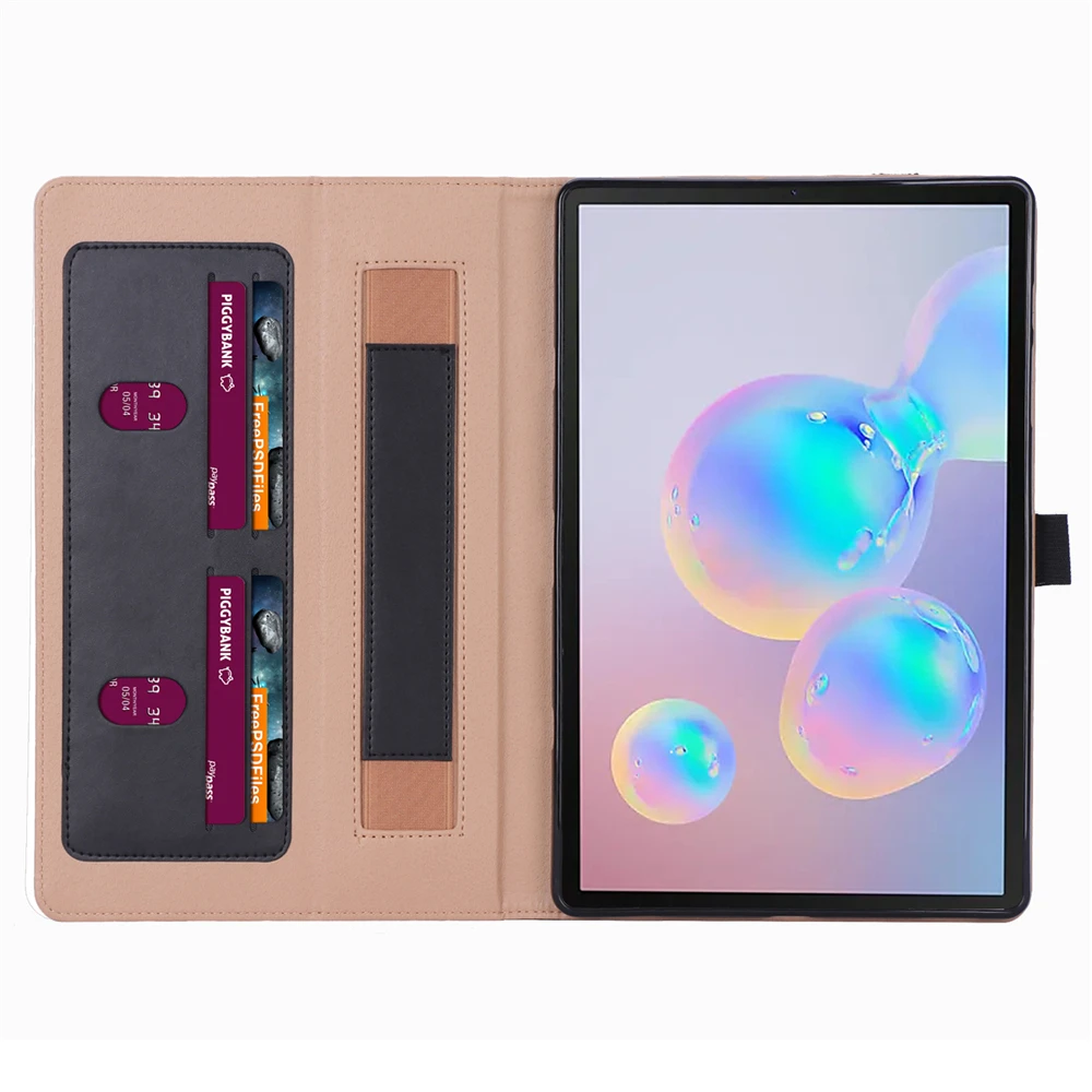 Чехол для планшета samsung Galaxy Tab S6 10,5 дюймов SM-T860 T865 чехол для планшета в стиле ретро из искусственной кожи чехол-книжка с отделением для карт и ремешком на запястье