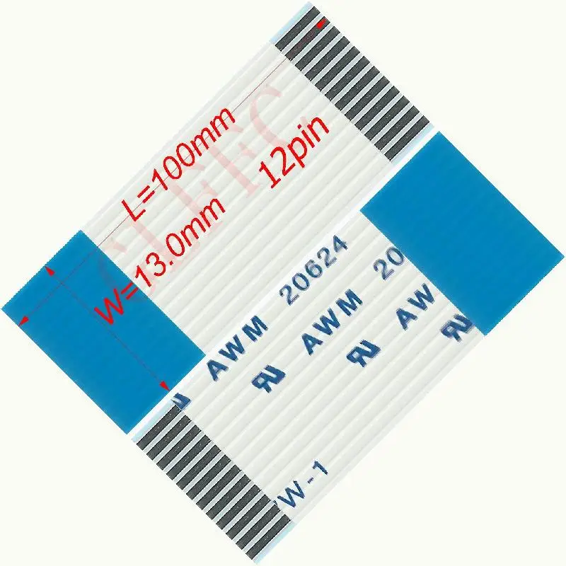 

1,0 шаг 4 ~ 12 контактов 20 ~ 230 мм B-Тип Гибкий плоский кабель FFC awm 20624 ROHS для TTL LCD DVD Компьютера