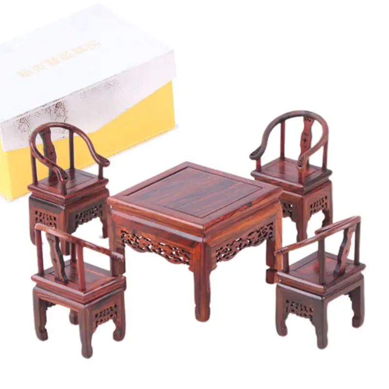 Резьба по дереву ручная работа подарок китайская антикварная миниатюрная мебель