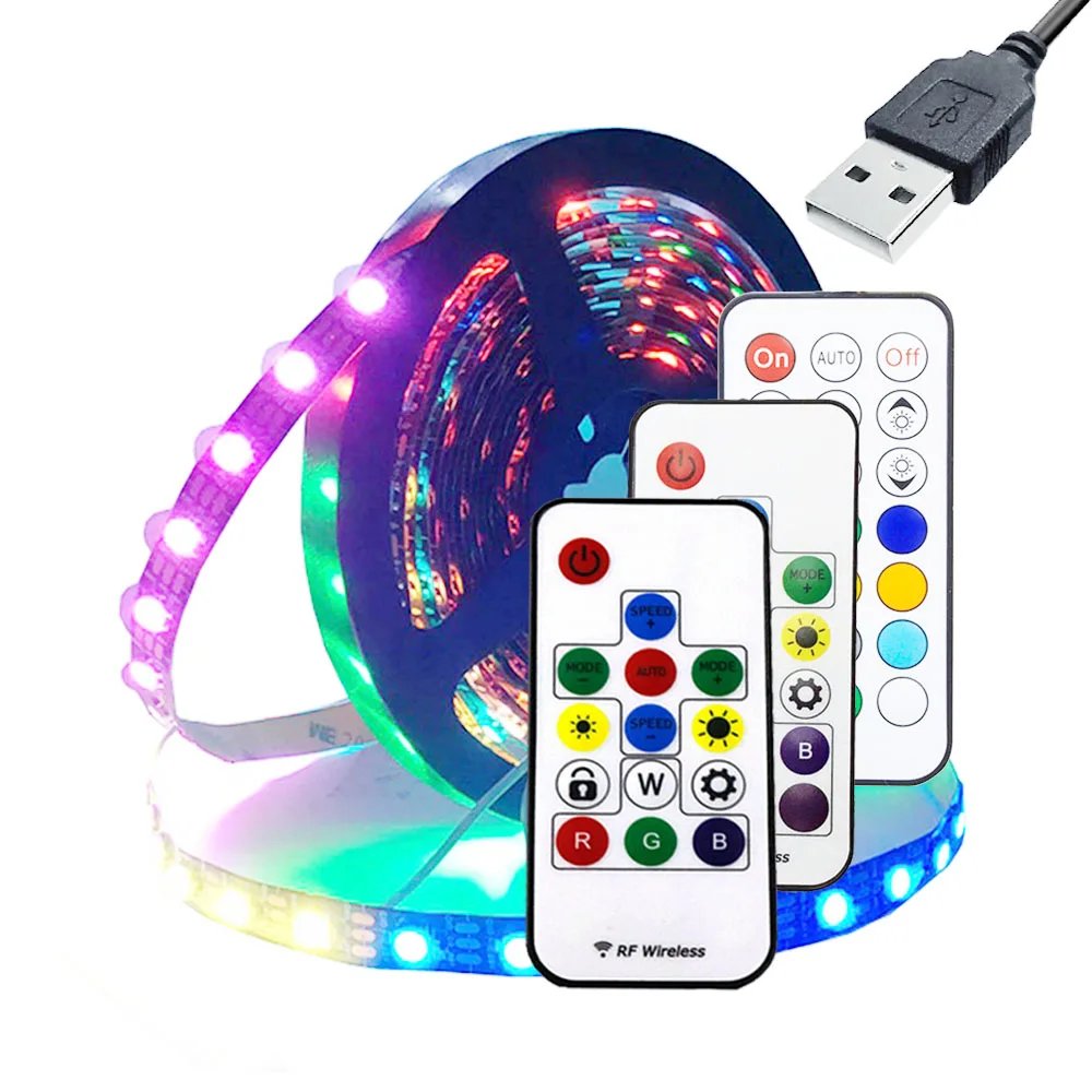WS2812B WS2812 светодиодный светильник в комплекте с Bluetooth SP110E 17/21 клавишами пульт