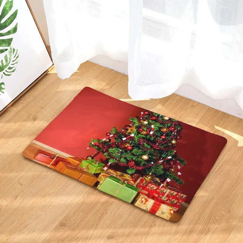 Рождественский коврик Zeegle с 3d принтом для входной двери фланелевые коврики