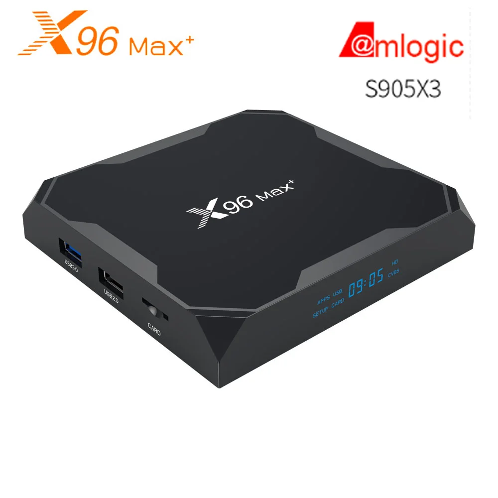 ТВ-приставка X96 Max Plus с Android 9 0 Amlogic S905X3 4 Гб 32 ГБ 2 4G и WIIF BT4.0 8K HD медиаплеер PK MAX |